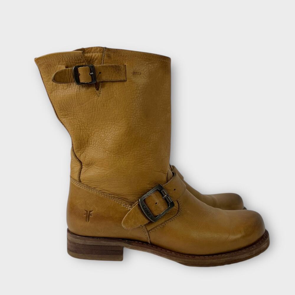 Frye Veronica Slouchy Shortie Leather Biker Moto Boots - Picture 2 of 11